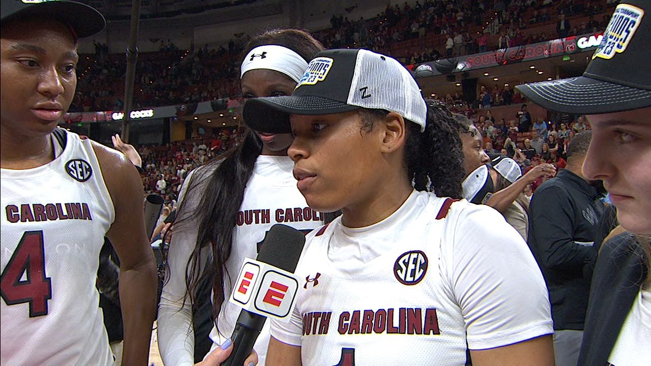 South Carolina's 'freshies' celebrate SEC tourney title - ESPN Video