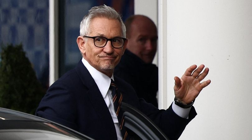 Gary Lineker arrives at the King Power Stadium to watch Leicester against Chelsea after being removed from that evening