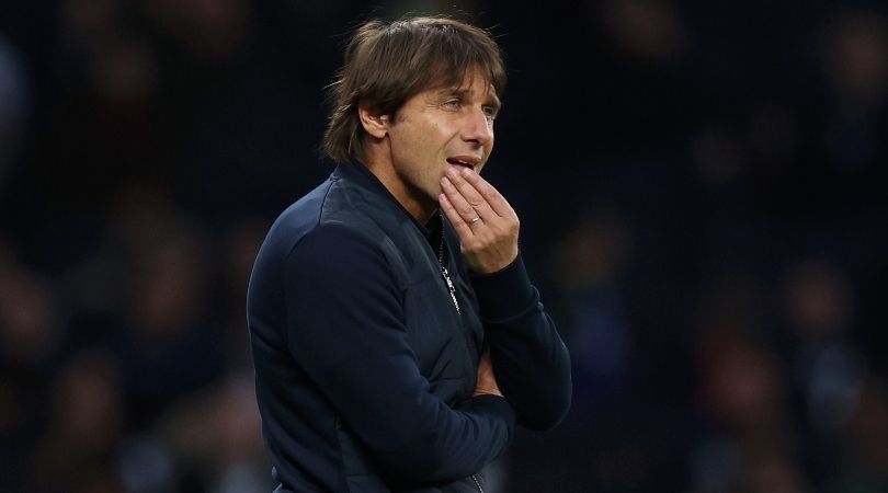 Tottenham manager Antonio Conte looks dejected during his side