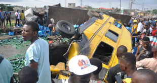 10 accident victims rescued after commercial bus crashed on Third Mainland Bridge
