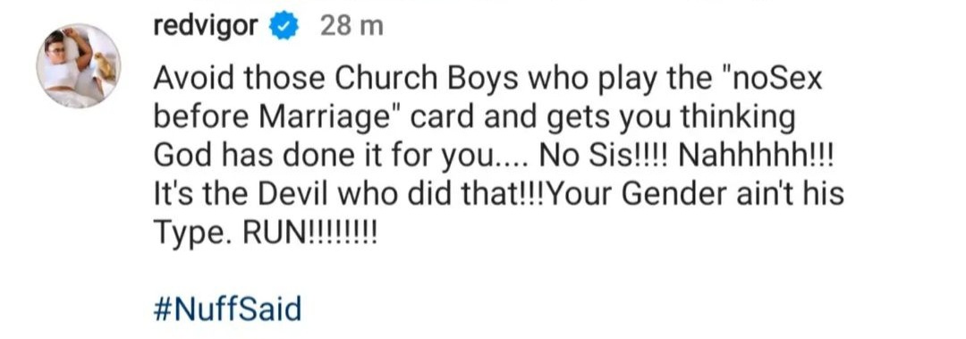 "Avoid church boys who play the 'no s£x before marriage' card. Your gender ain't his type" Maureen Esisi warns women