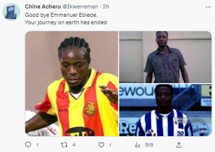 Former Nigerian footballer, Ebiede dies at 45