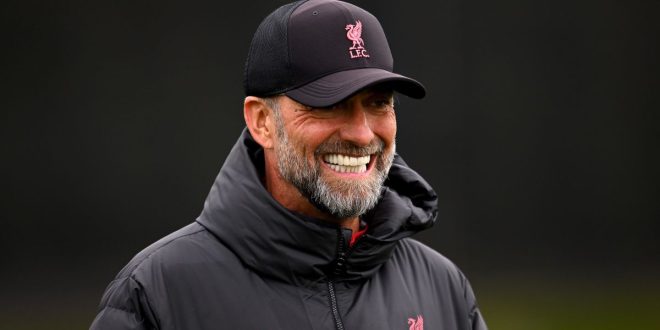 Liverpool manager Jurgen Klopp oversees a training session at the club