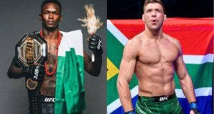 Israel Adesanya vows to beat South African Dricus du Plessis until he turns black