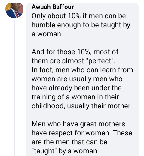 "It's hard to bend a straight and mature tree" - Nigerians react after man advised women not to 'replace their men but mold them into perfect partners'