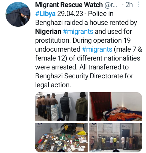 Nigerians and other African migrants arrested in Libya as police raid house allegedly used for prostitution