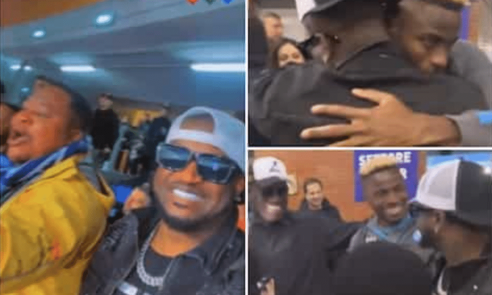 Peter Okoye, Cubana Chief Priest With Victor Osimhen After AC Milan Game (Video)