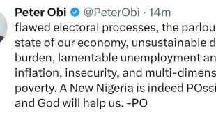 The audio call being circulated is fake, and at no time throughout the campaign and now did I imply that the 2023 election is or was a religious war - Peter Obi