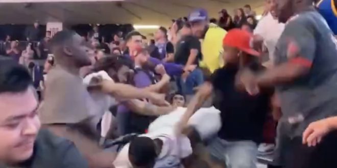 There Was a Wild Fan Brawl at the Kings - Warriors Watch Party in Sacramento