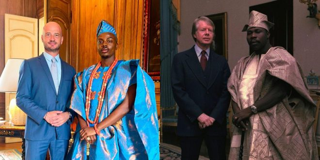 Enioluwa dazzles fans with recreated version of iconic 1977 Obasanjo photo