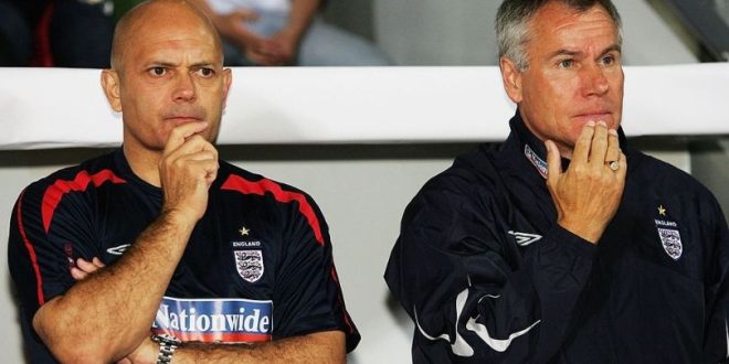 Peter Taylor and Ray Wilkins at England