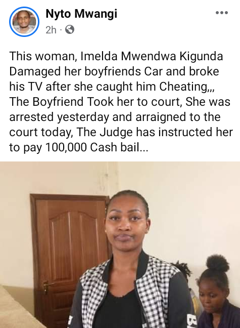 Kenyan woman arraigned for damaging her boyfriend
