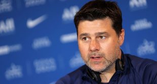 Head coach Mauricio Pochettino speaks during a PSG press conference at the team