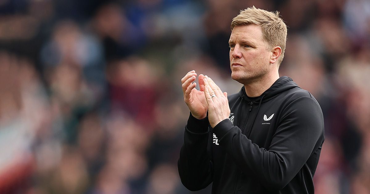 Newcastle United manager Eddie Howe applauds the fans after the team