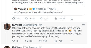 Nigerian lady recounts how she almost committed suicide when a friend leaked her nude video after accusing her of stealing her boyfriend
