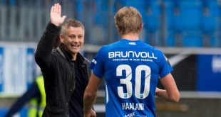 Ole Gunnar Solskjaer with Erling Haaland during their time together at Molde in Norway.