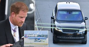Prince Harry lands back in US for his son