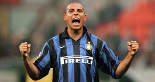 Ronaldo of Inter Milan celebrates during the Champions League match between Inter Milan and Spartak Moscow played at the