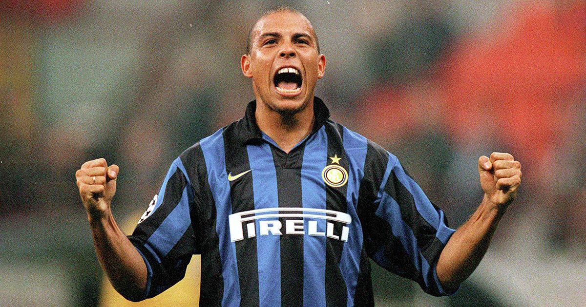Ronaldo of Inter Milan celebrates during the Champions League match between Inter Milan and Spartak Moscow played at the
