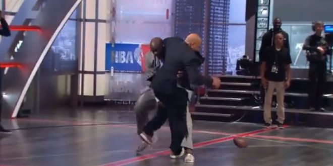 Shaq Tackled Charles Barkley on 'Inside the NBA' Set