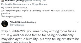Stop telling artists to be humble..pls !! Stop it !! - Singer Brymo tells Nigerians