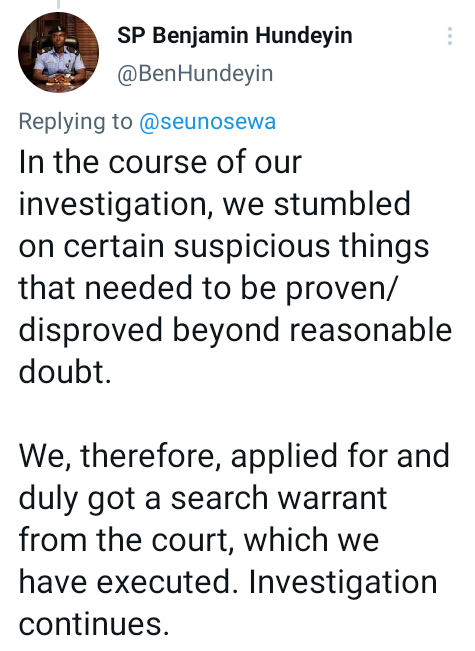 "We stumbled on certain suspicious things in the course of our investigation" - Lagos Police give reason for ransacking Seun Kuti