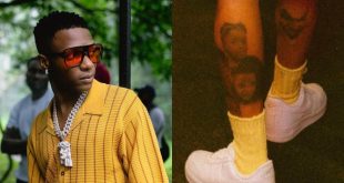 Wizkid tattoos sons' faces on his leg