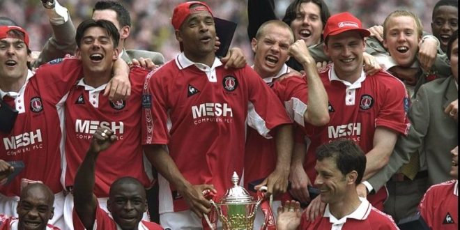 Charlton celebrate winning the 1998 Play-off final against Sunderland