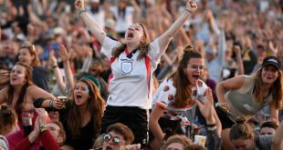 England fans watch a Women