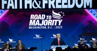 In Pitch to Evangelicals, Trump Casts Himself as Christian Crusader Who Helped End Roe v. Wade
