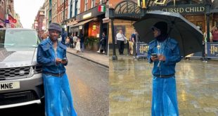 Nigerian Singer Sparks Reactions After Dumping Shorts For Skirt Abroad