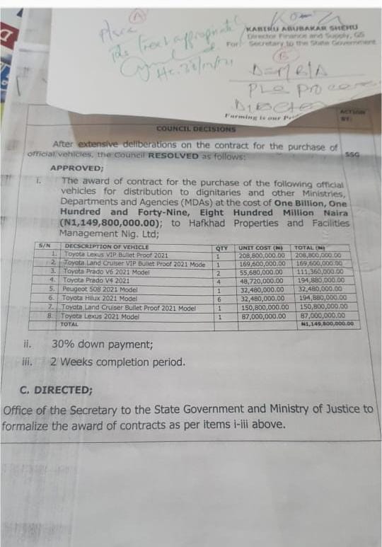 None of vehicles former Governor Matawalle purchased for N2.79bn is in government house ? Zamfara Governor Dauda Lawal