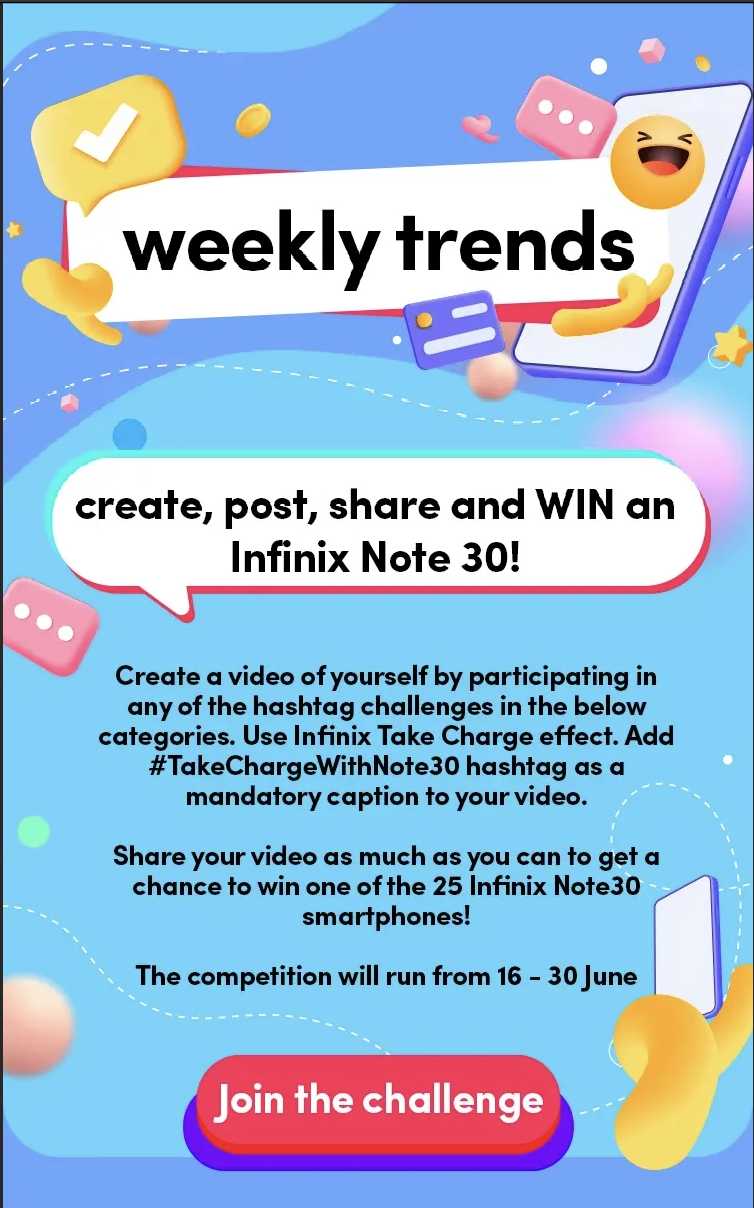 #TakeChargeWithInfinixNote30: Win Big in the Ultimate TikTok Challenge