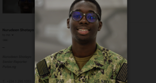 Top-graduating Nigerian sailor joins US Navy's Strike Fighter Squadron