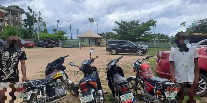 Two suspected motorcycle thieves nabbed after being spotted by a victim at filling station in Delta