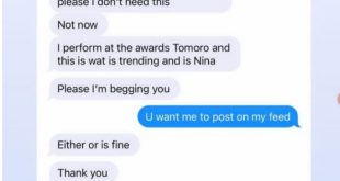 US-based entrepreneur, Anita Brown, who is claiming she is expecting a child with Davido shares a purported DM the singer sent to her saying they had r@w s3x
