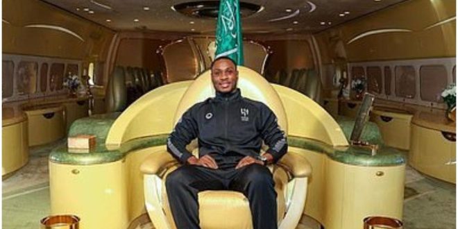 Video: Ighalo showcases Al Hilal’s luxurious £173m plane for away matches