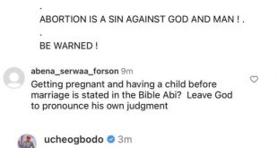 Abortion is a sin against God and humanity - Actress Uche Ogbodo says