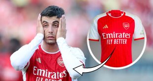 Arsenal star Kai Havertz reacts after the pre-season friendly match between 1. FC Nürnberg and Arsenal FC at Max-Morlock Stadion on July 13, 2023 in Nuremberg, Germany