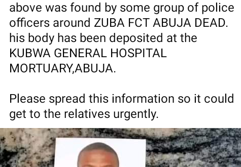 Man found d�ad in Abuja