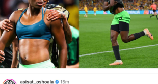 My dad is not happy with my choice of celebration, but life is a collection of moments -  Super Falcons star, Asisat Oshoala says after her wild celebration in Nigeria