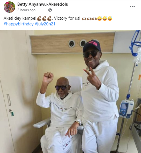 Ondo first lady, Betty Anyanwu-Akeredolu, shares photo of Gov Akeredolu in the hospital as he celebrates his 67th birthday