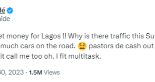 ''Pastors are cashing out.. can?t lie''- Rapper Olamide writes as he wonders why traffic jam is witnessed on Sunday mornings