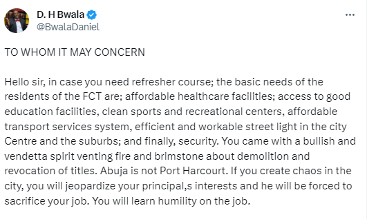 Abuja is not Port Harcourt- Atiku