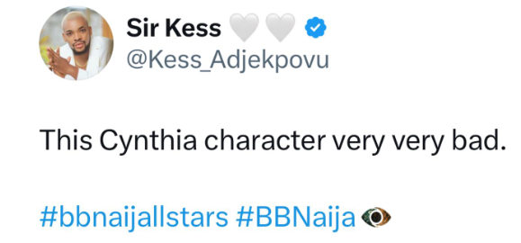 Ceec has a very bad character- Former BBNaija Level Up housemate, Kess, says