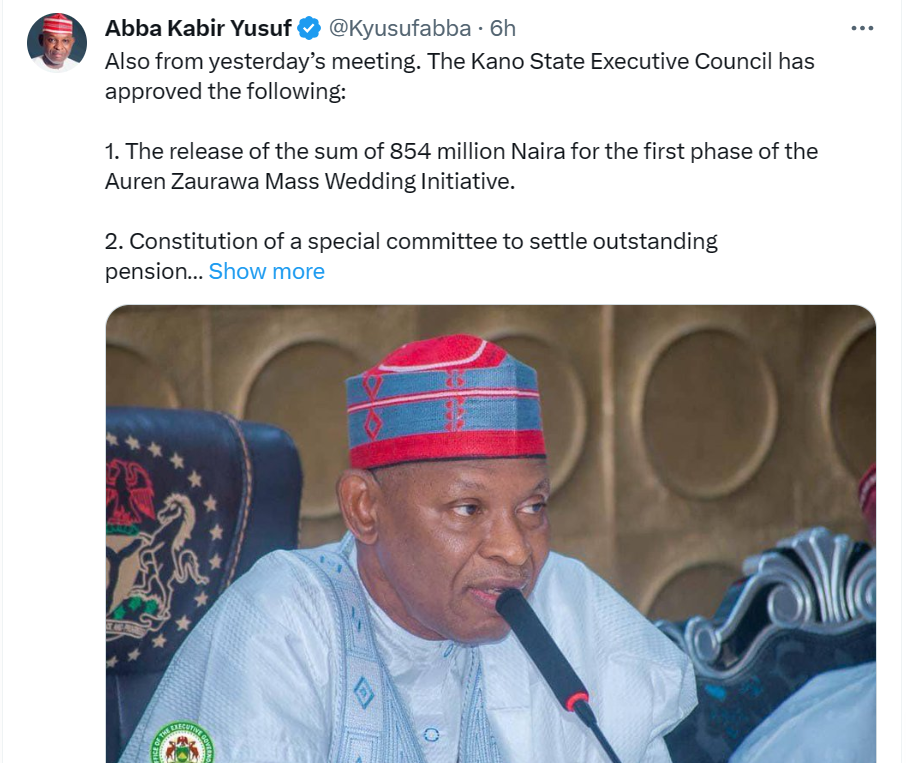 Kano government approves N854m for mass wedding