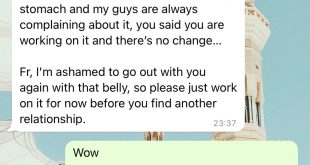 Lady narrates how her boyfriend of 3 years dumped her over her big stomach