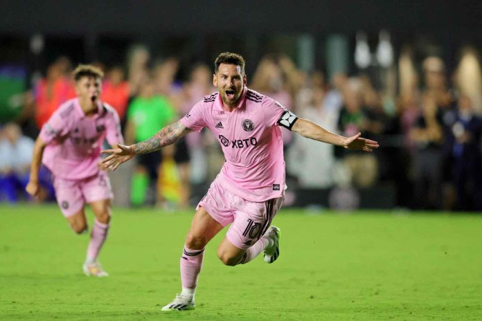 Lionel Messi Celebrating After Scoring For Inter Miami