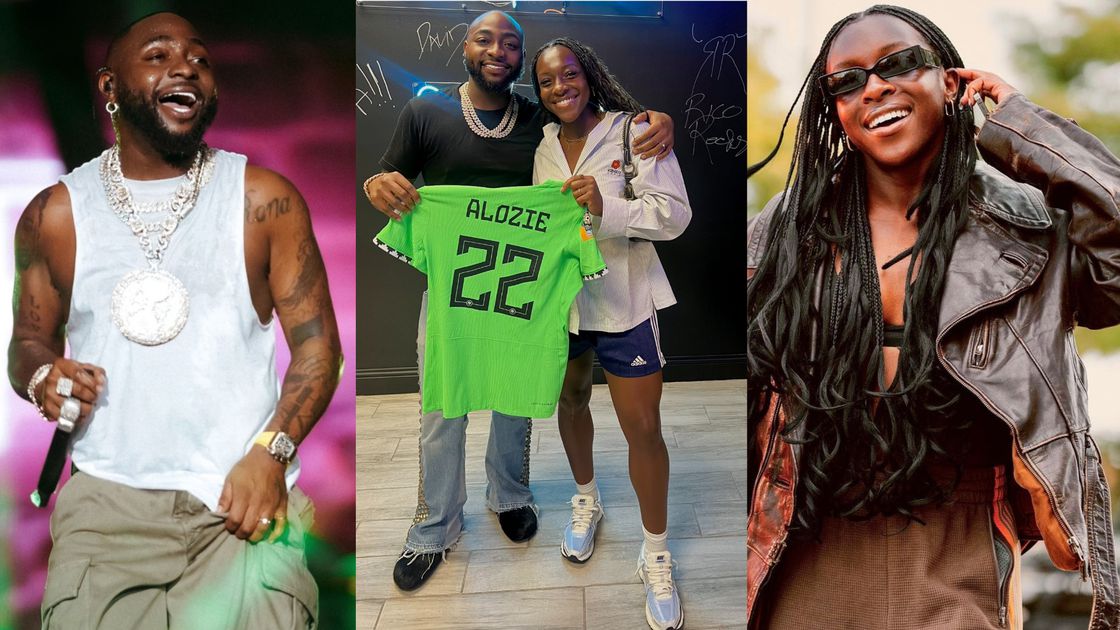 Michelle Alozie and Davido: Super Falcons star gifts Chioma's husband jersey