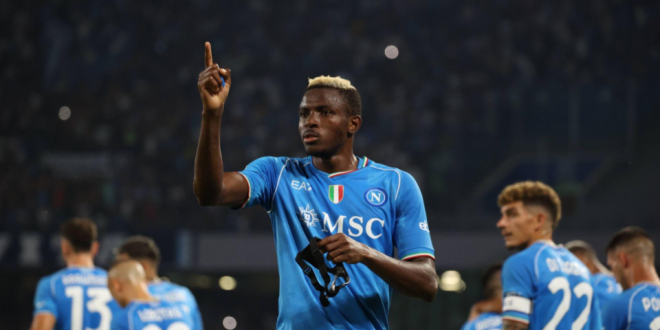 Osimhen scores 100th club goal in Napoli's victory over Sassuolo